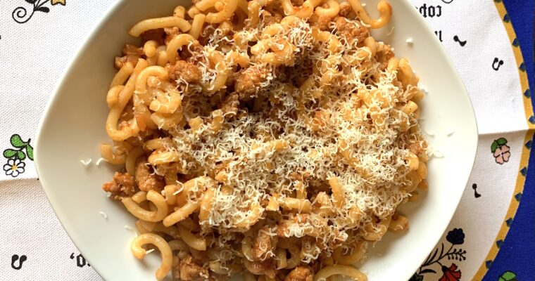 Pasta Gramigna with Sausage