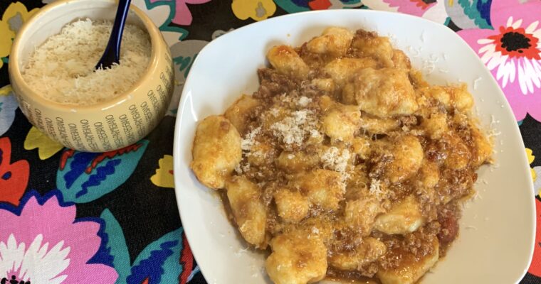 Potatoes Gnocchi with Meat Sauce