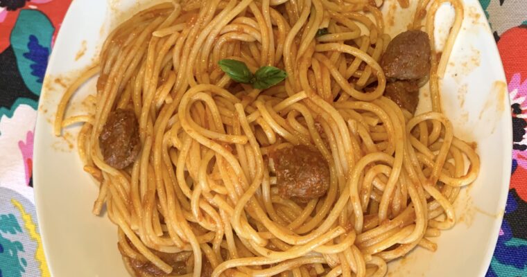 Spaghetti with meatballs