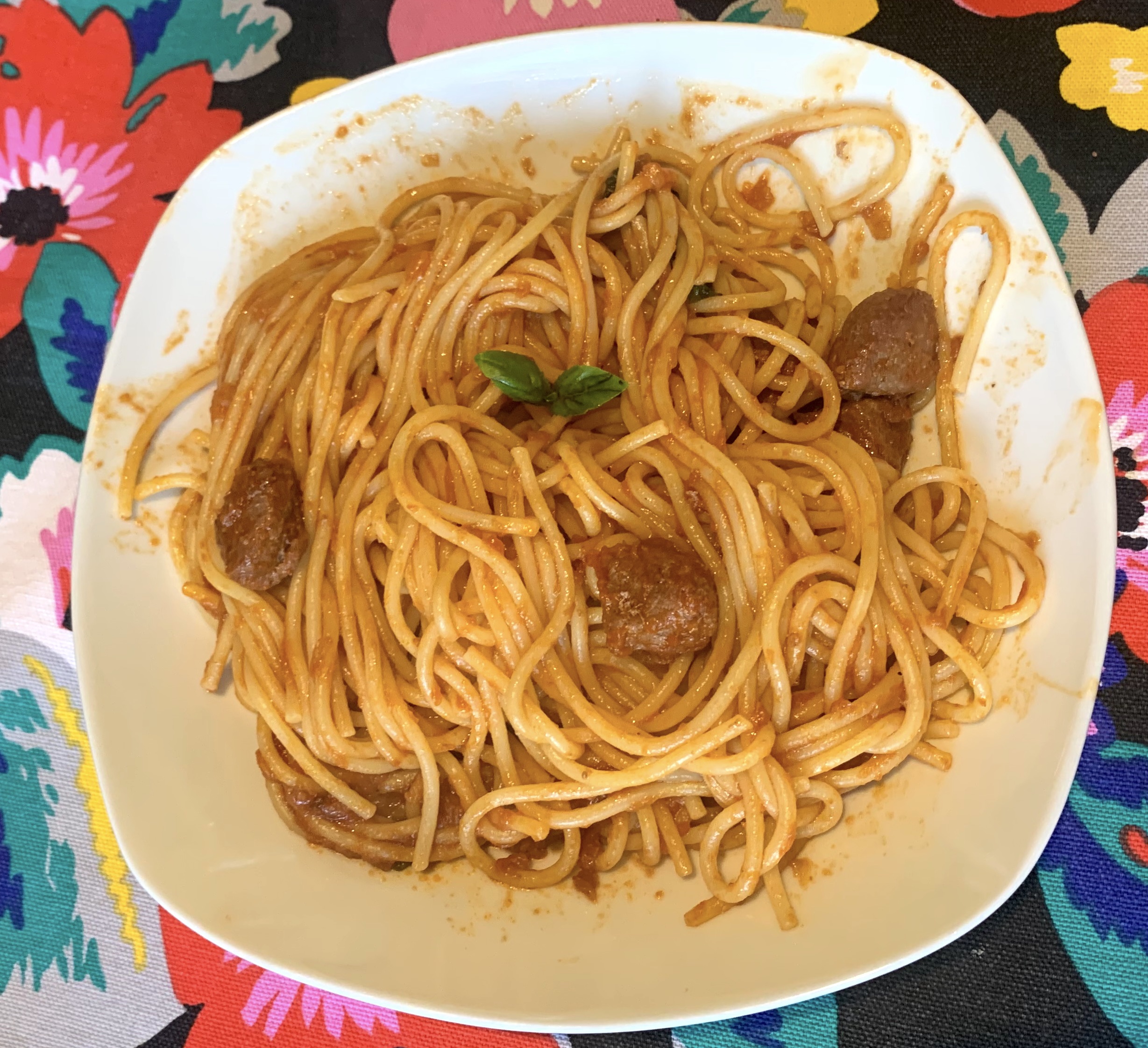 Spaghetti with meatballs