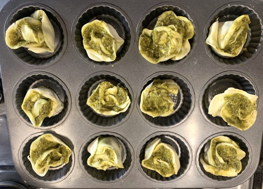 roses inside a muffin pan