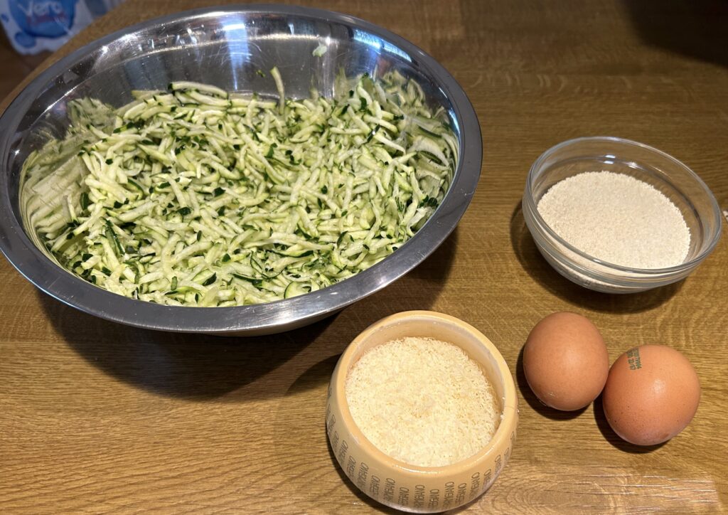 Ingredients fo courgettes