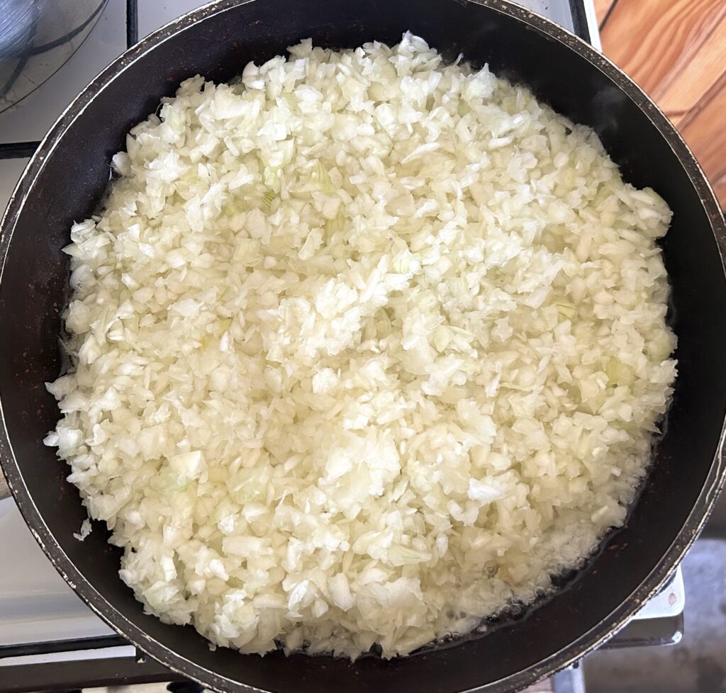 fry onion in olive oil