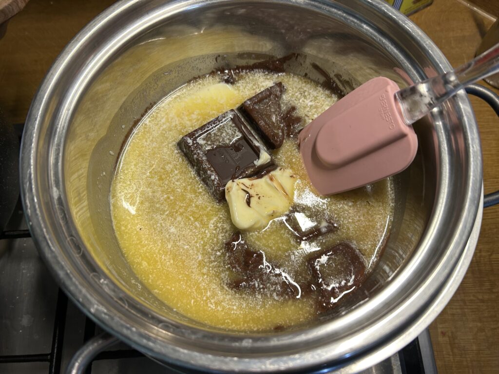 Melt the butter and chocolate