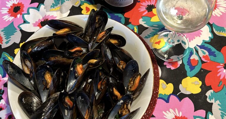 Mussels in white