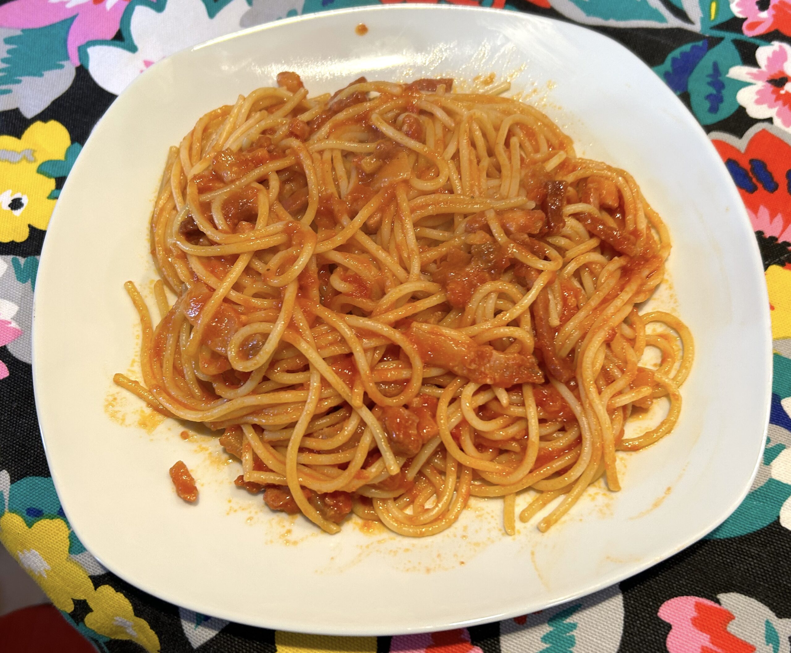 Linguine with trio of pork seasoning