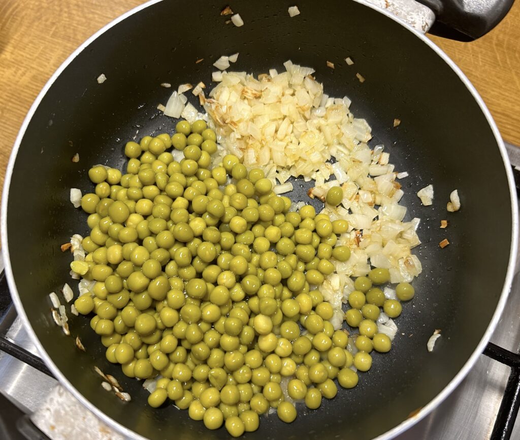 Onion and peas