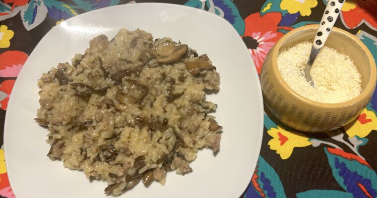 Risotto with porcini mushrooms and sausage