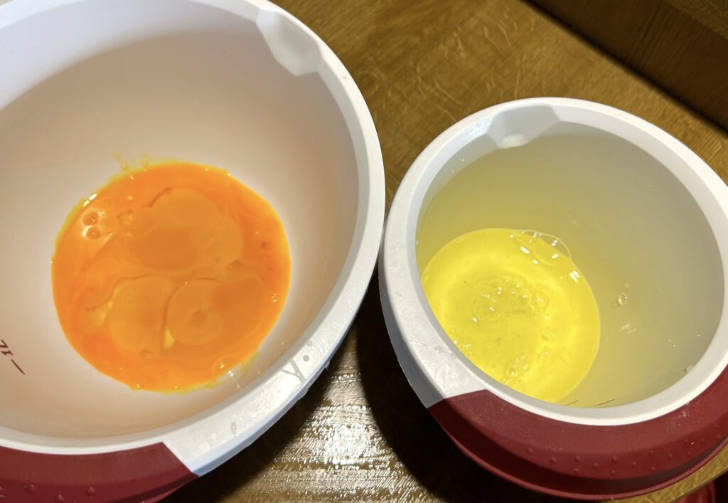 divide the yolks from the whites