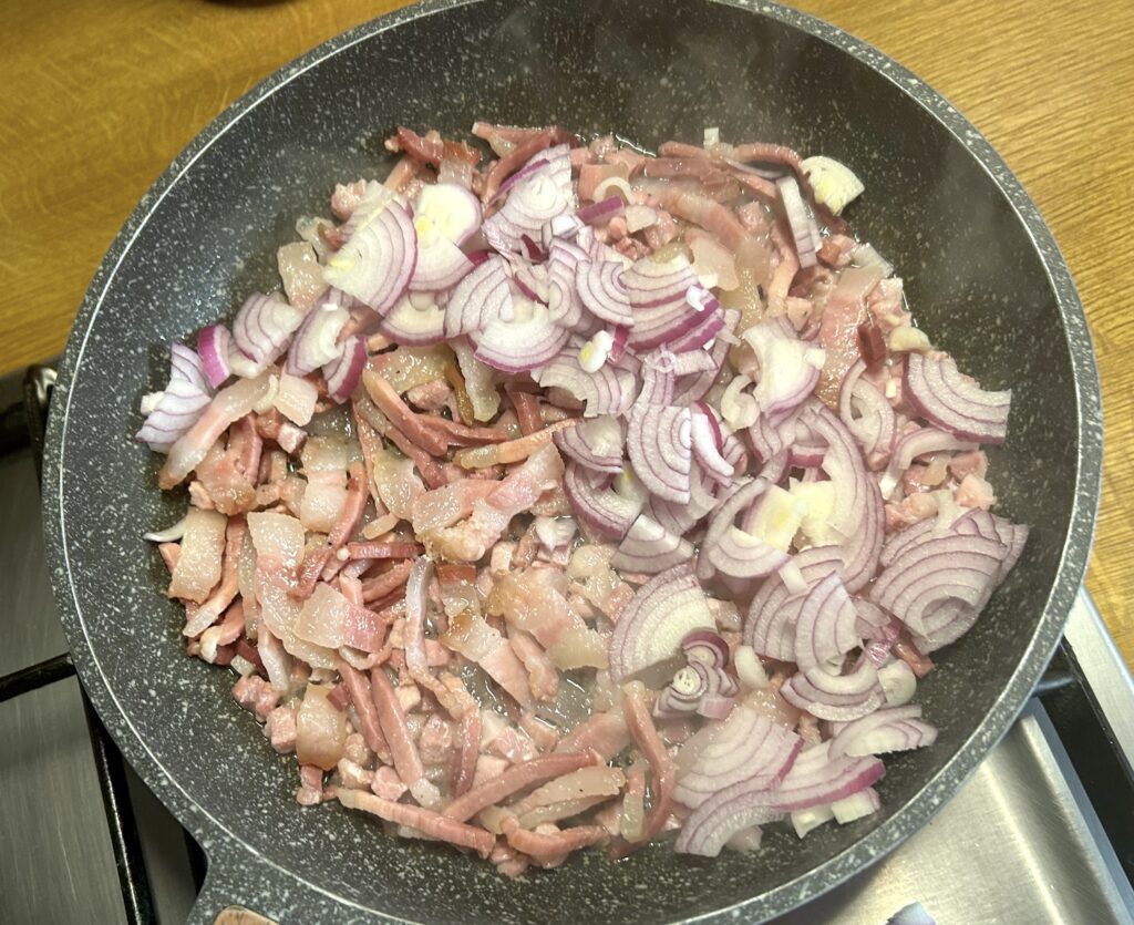 pork cheek and onion