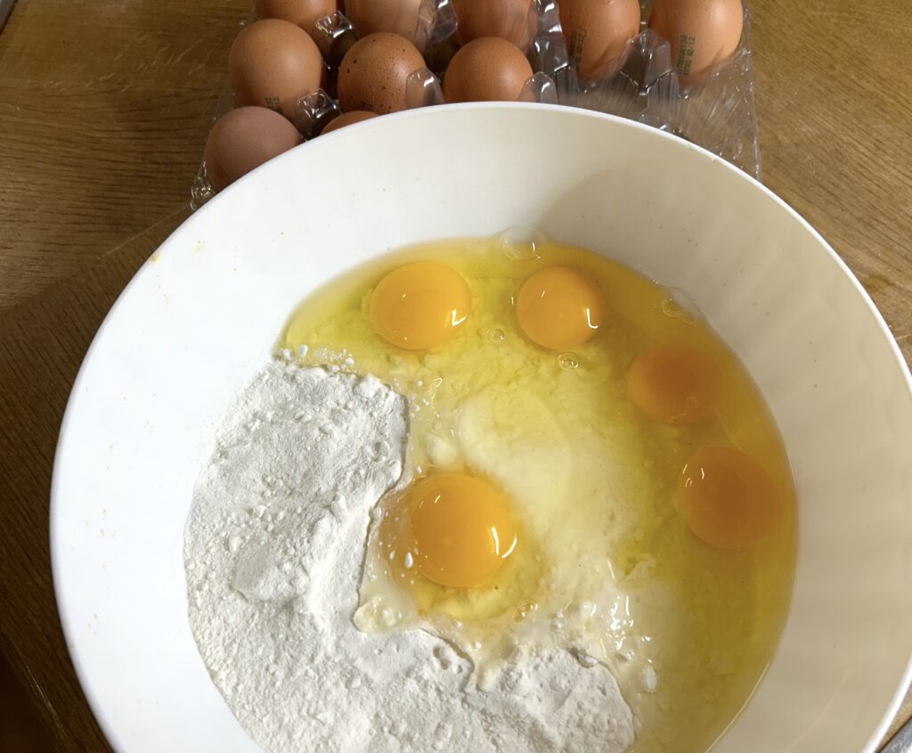 flour and eggs