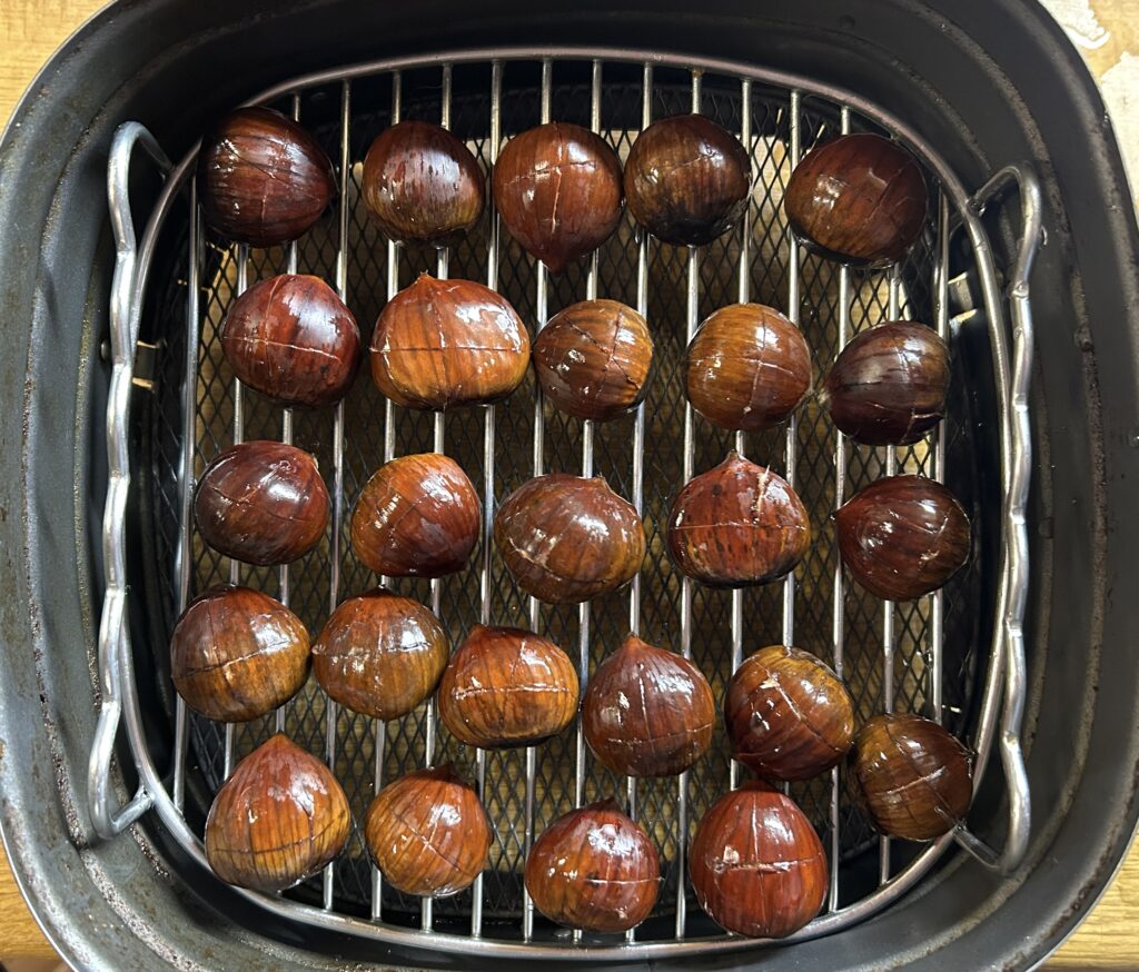 chestnuts in the air fryer basket