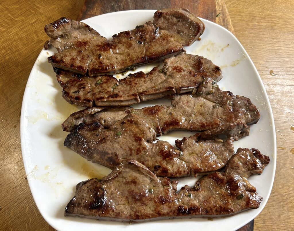 liver steaks are ready