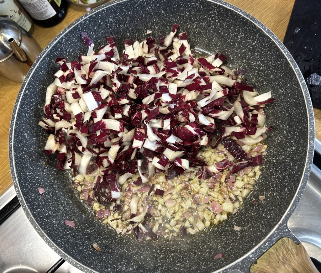 radicchio on top of the onion