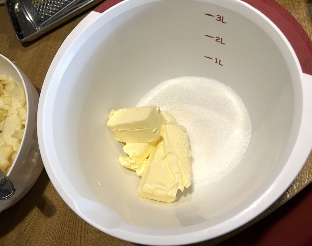 mix the butter with the sugar very much