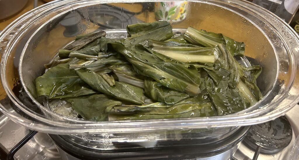 steamed the chard