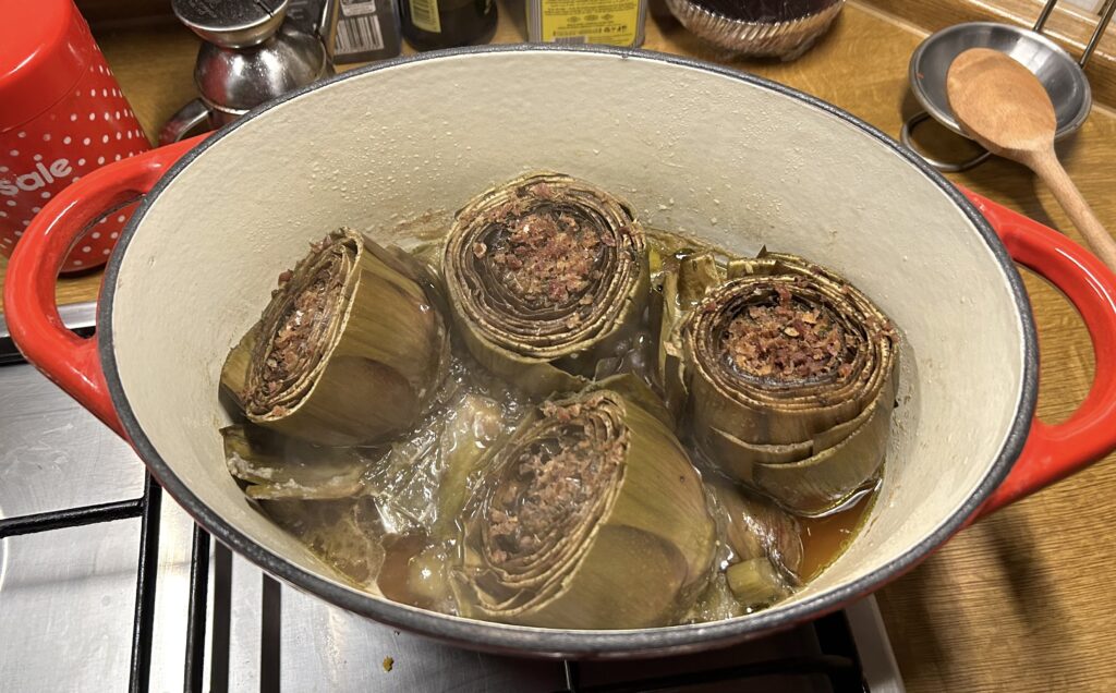 cooked artichokes