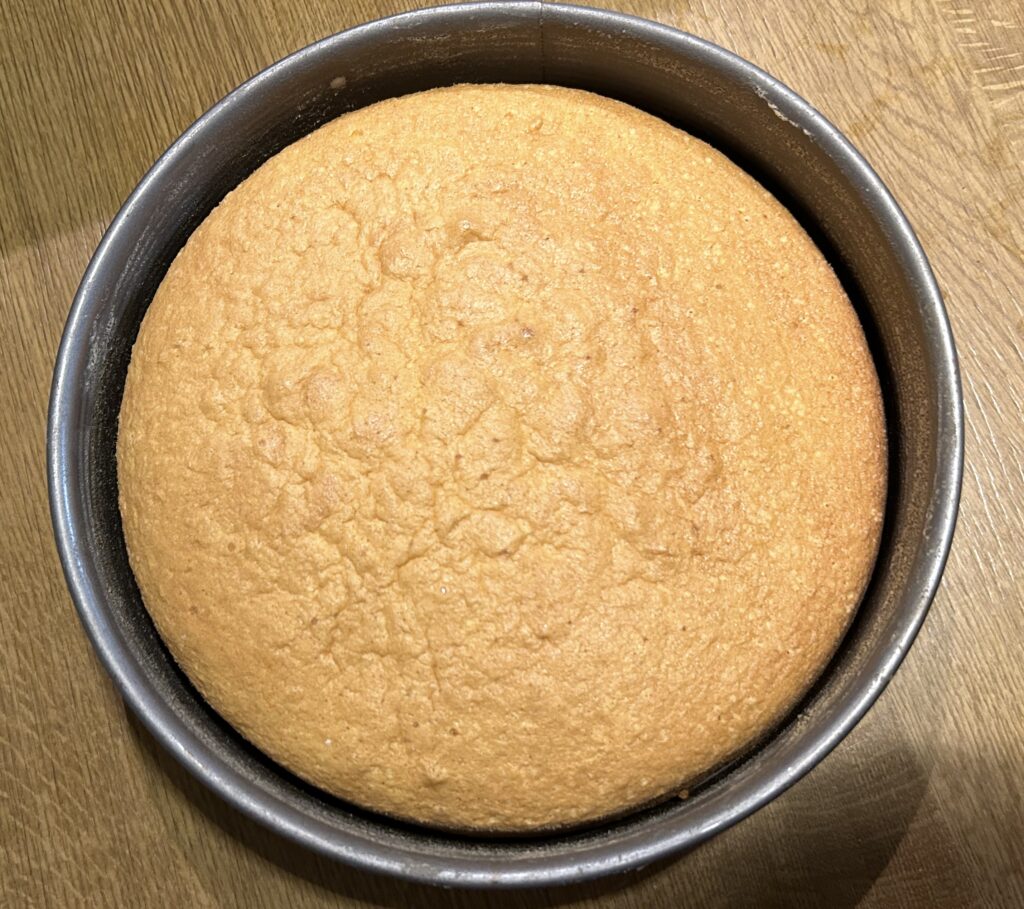 sponge cake is cooked