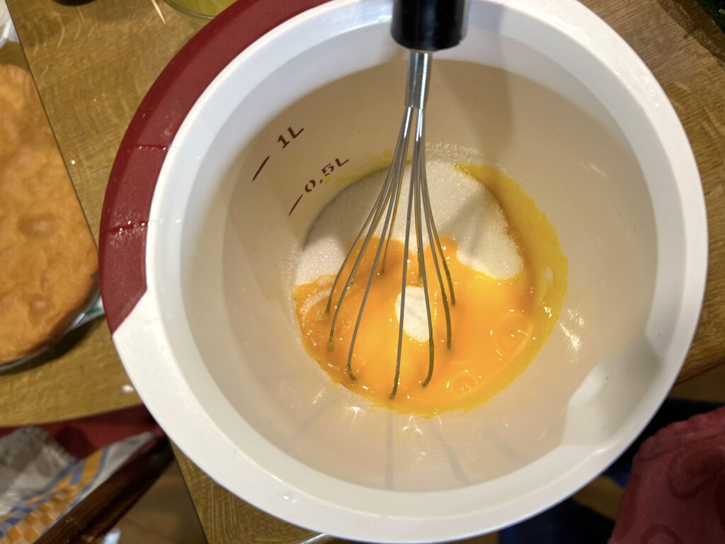 yolks and sugar