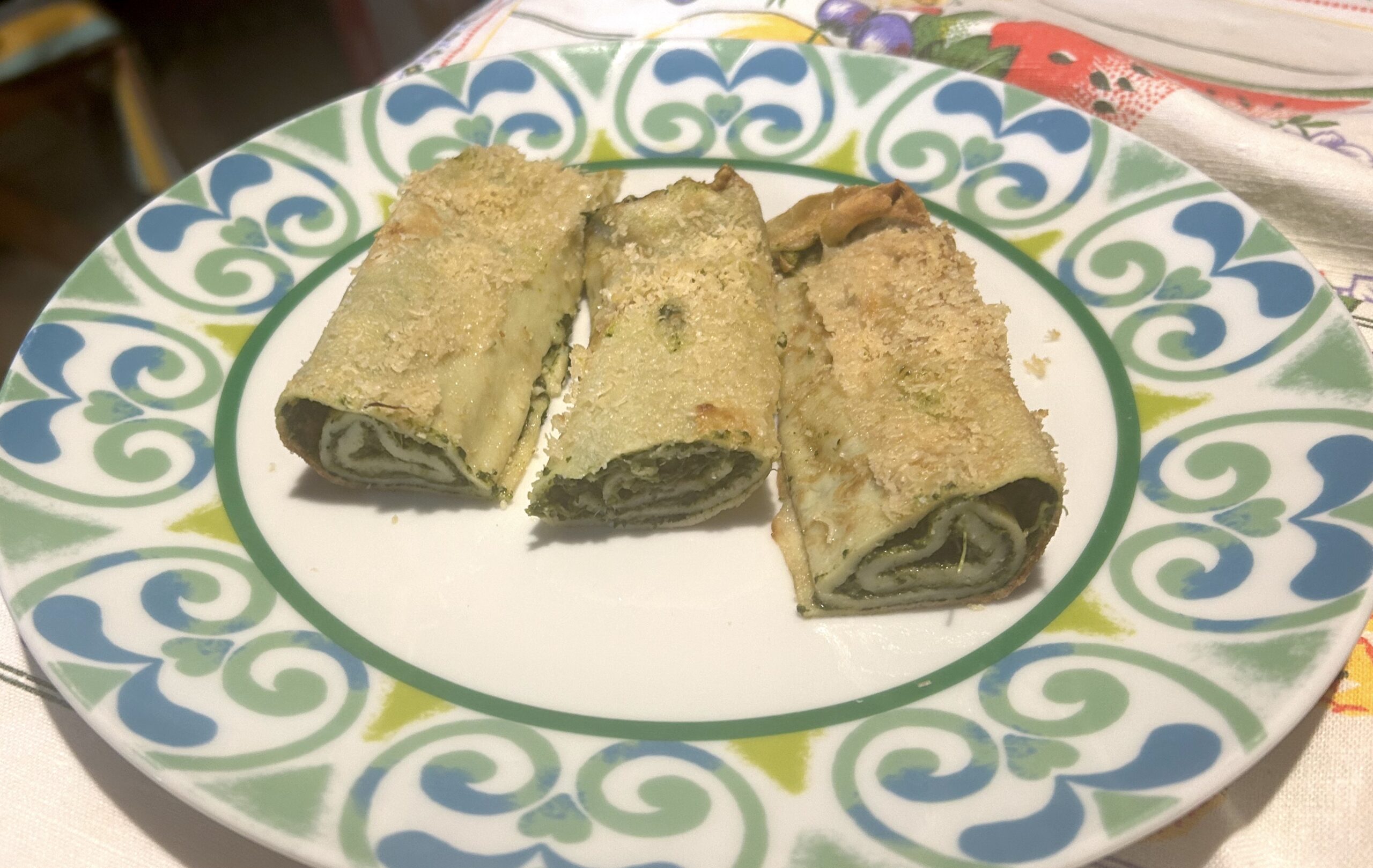 Crepes with spinach