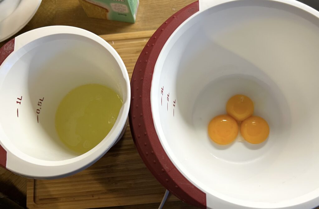 separate the egg whites from the yolks