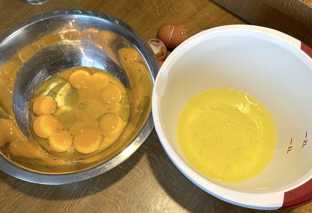 separate the yolks from the whites