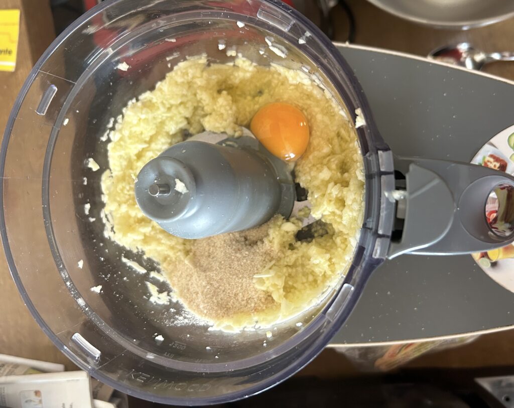 2 tablespoons of breadcrumbs and one egg