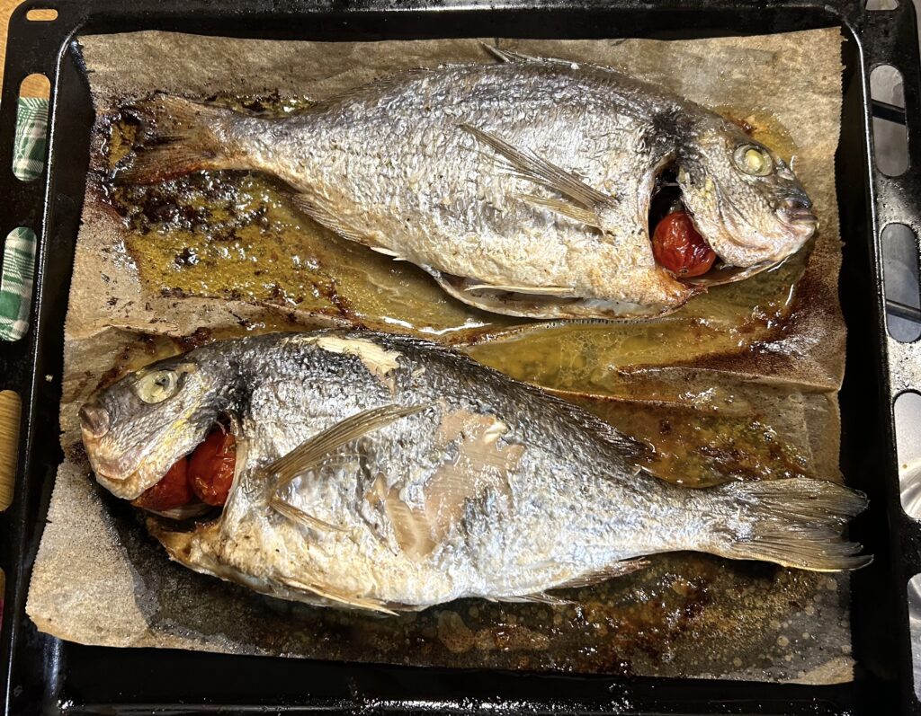 cooked sea bream