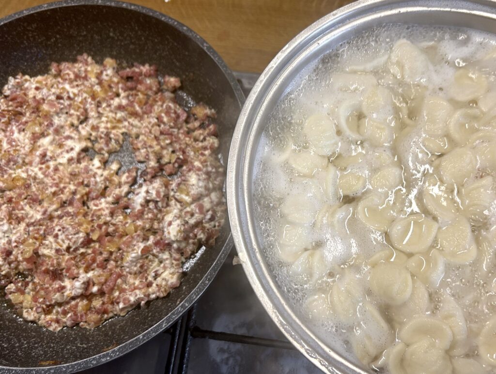 orecchiette in cooking water