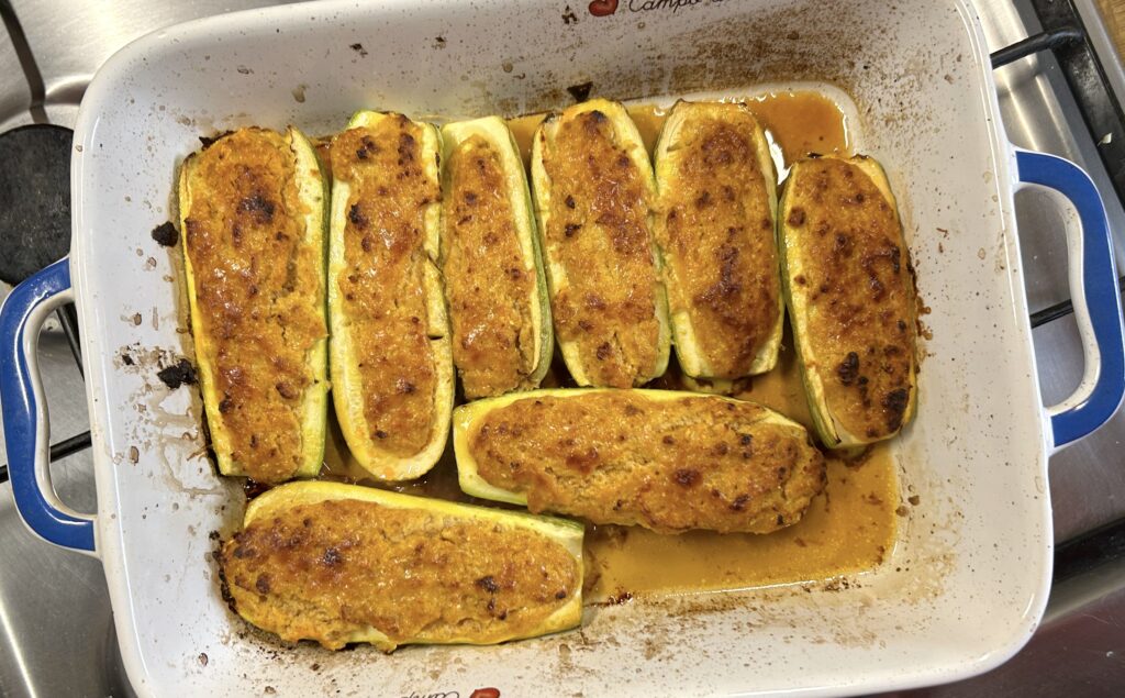 cooked stuffed courgettes