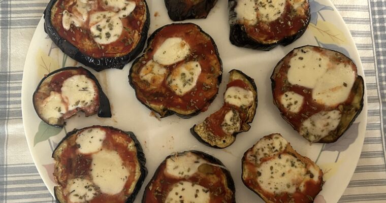 Eggplant made like pizza in the fryer