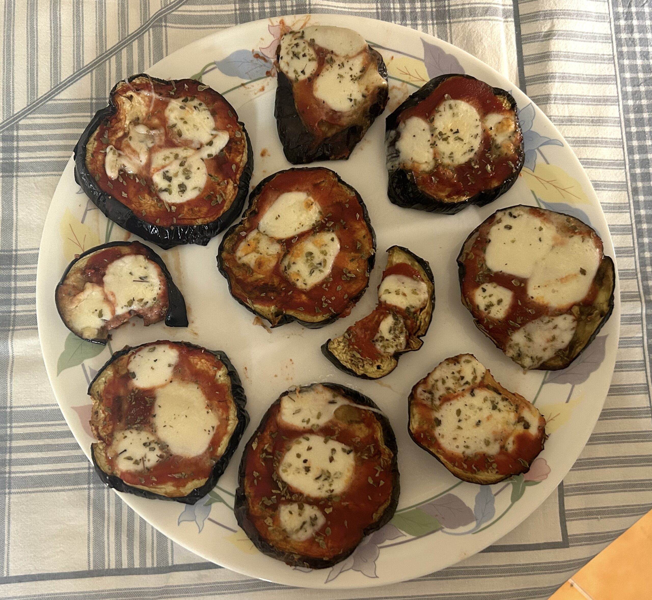 Eggplant made like pizza in the fryer