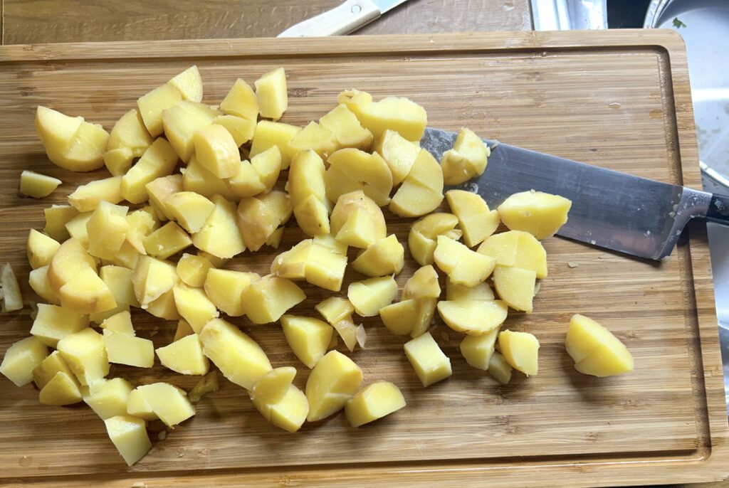 boiled potatoes cut into small pieces