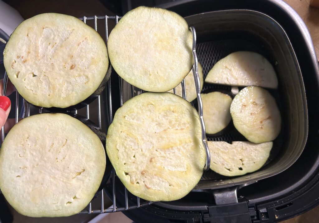 eggplant into the fryer