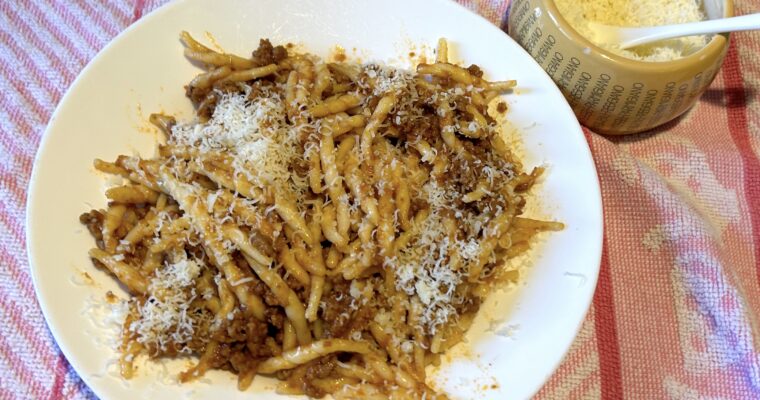 Trofie with Bolognese ragù