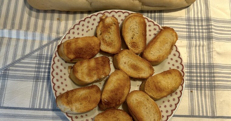 Baguette bread cooked in the air fryer