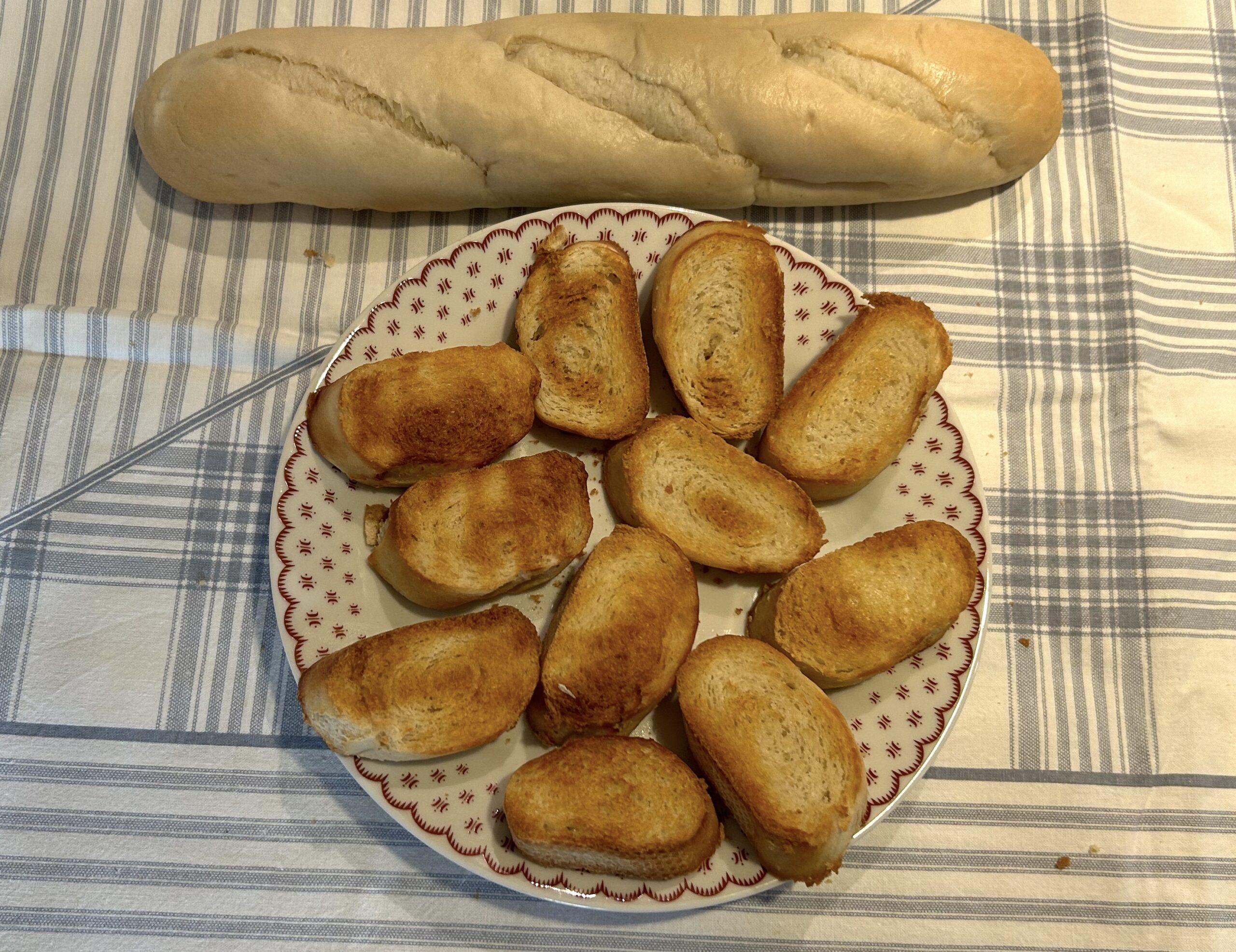 Baguette bread cooked in the air fryer