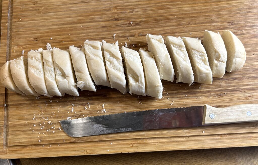 baguette cut into slices