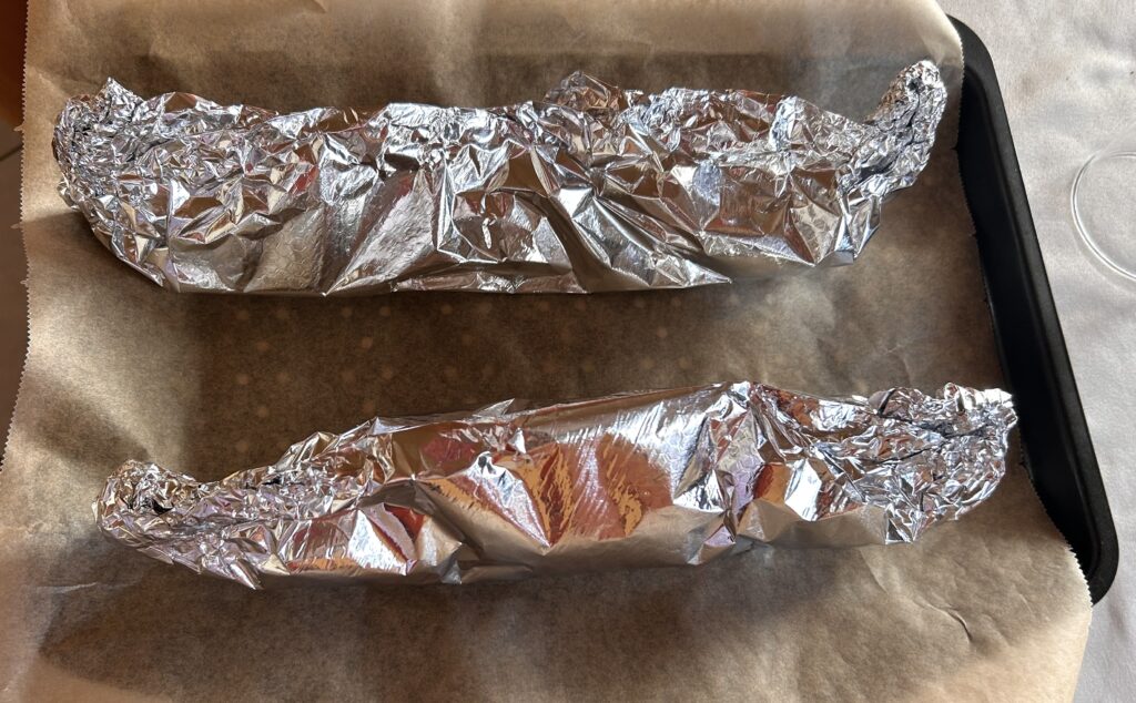 fillets in foil ready to cook