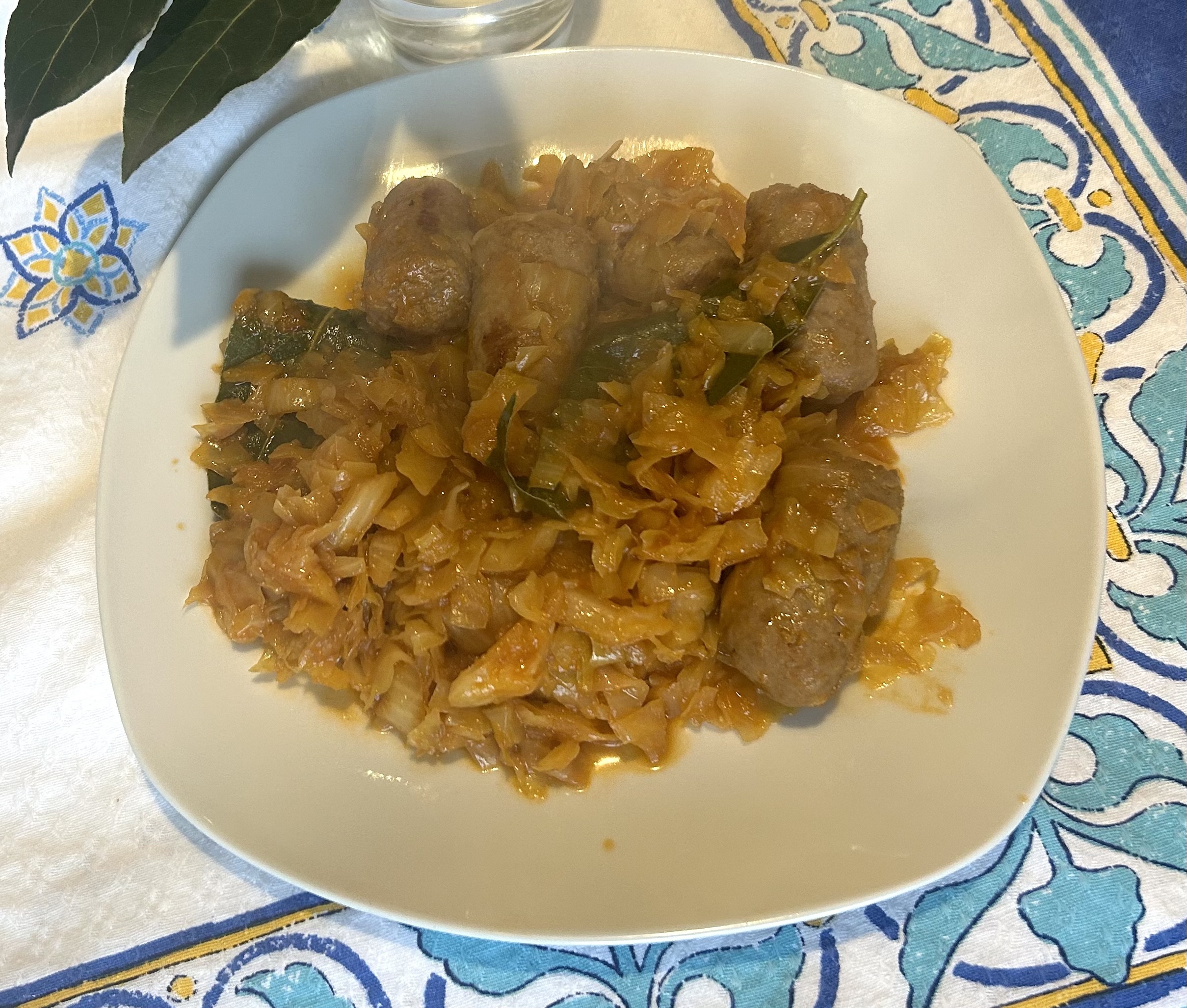 Sausage with cabbage