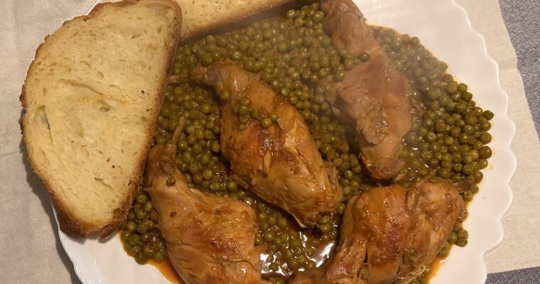 Rabbit Thighs with Peas