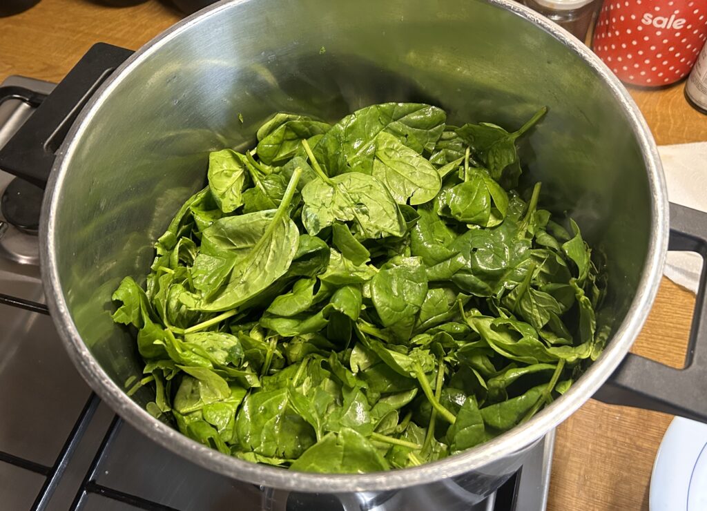 boil the spinach