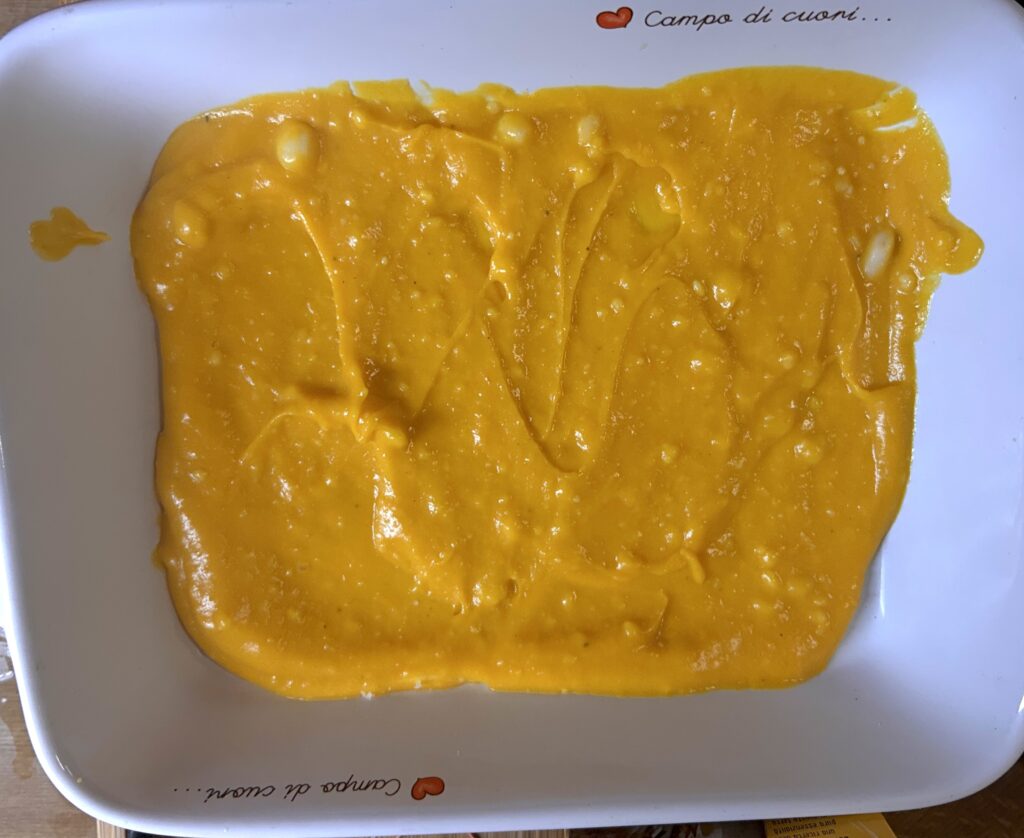 put on the base with the pumpkin puree